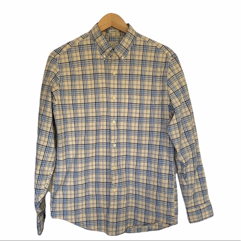 j crew | men’s plaid button down shirt